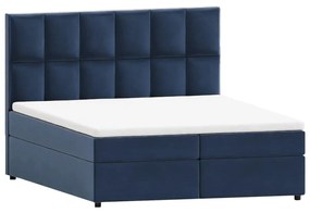 Sötétkék ágyneműtartós boxspring ágy 140x200 cm Flip – Ropez