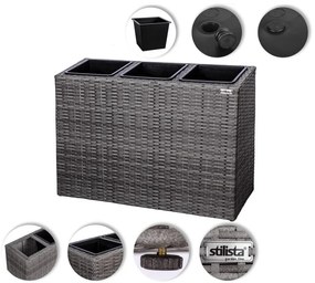 STILISTA Állvány 3 virágcserépre  84 x 29 x 60 cm szürke