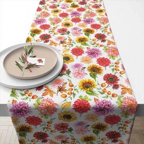 Őszi Virágmező asztali futó 40x150 cm 100% pamut