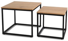 Dohányzóasztal Szett CARMI Aranytölgy/Fekete