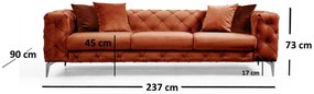 Háromszemélyes kanapé Collo (narancssárga). 1062599