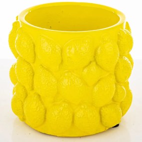 Modern design Kaspó kerámia sárga 10x12x12 belső lyuk 8cm