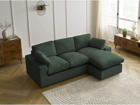 Zöld kordbársony sarokkanapé Belair – Bobochic Paris