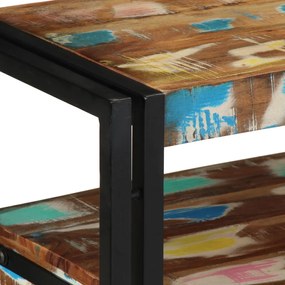 Végasztalok Többszínű 90x33x75 cm Tömör újrahasznosított fa és fém