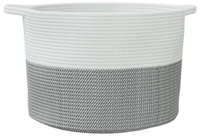szürke-fehér pamut szennyeskosár Ø55 x 36 cm