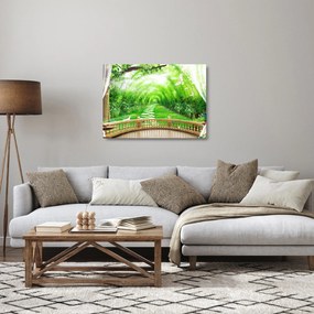 Kép - Trópusi kertre néző kilátás (üvegen) (70x50 cm)