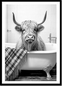 Kép Poszter Keretben Fürdőszoba Wc Bölény bölény kád P2525_A4