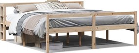 vidaXL tömör fenyőfa ágy időseknek fejtámlával 180 x 200 cm