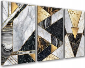 Modern vászonképek falra nappali triptichon Glamour Arany Fekete