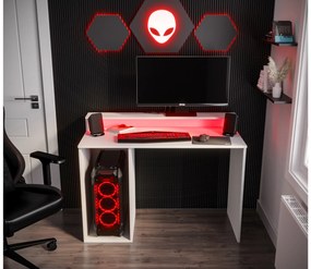 Sarok Gamer PC asztal Garrick 2 (biely) (LED RGB világítással). Akció -6%. 1064136