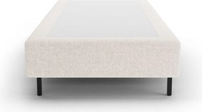 Krémszínű kárpitozott egyszemélyes ágy ágytámla nélkül 90x200 cm Whale – Micadoni