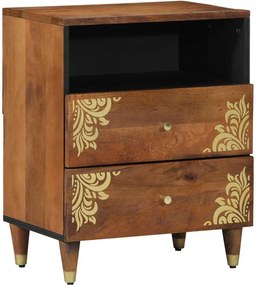 vidaXL Éjjeliszekrény fiókkal Méz barna 50 x 33 x 62 cm Tömör Mangófát