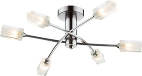 DAR LIGHTING MOR6446 MORGAN Mennyezeti Csillár Átlátszó, Szatén Króm G9 IP20