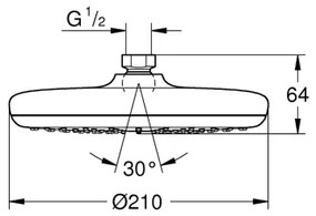 GROHE 26410000 - TEMPESTA 210 mm zuhanyfej fényes króm