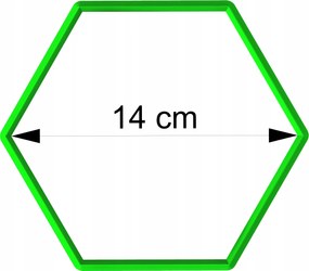 Mézeskalács lyukasztó geometrikus figurák Hexagon Hatszög 14cm