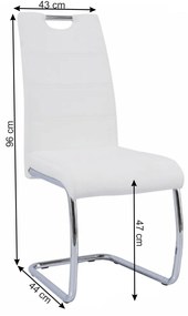 Étkezőszék Abalia New (fehér + króm). 808095