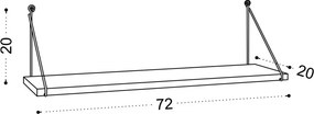 Armoni fali polc, dió, 72 cm – TR775DCM1605