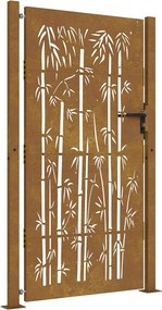 vidaXL Corten acél, bambusz mintás kerti kapu 100x200 cm