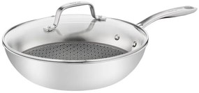 Tefal E49716 Wok Eternal Mesh 28 cm – Wok serpenyő üvegfedővel