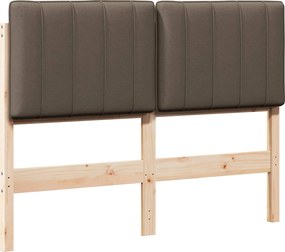 vidaXL Kárpitozott fejtámla Barna és taupe 120 cm Tömör fenyőfa