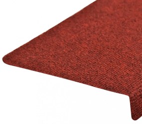 10 db öntapadós lépcsőszőnyeg 65 x 21 x 4 cm bordói téglalap alakú széllel