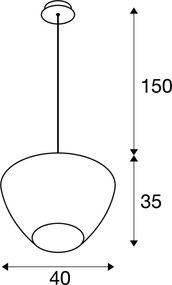 SLV PANTILO 1003444 Függőlámpa 1x40W/E27
