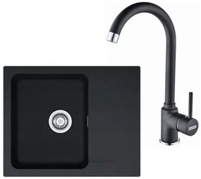 Franke Orion OID 611-62 mosogatókészlet és FP 9400 csaptelep, fekete SETT29C