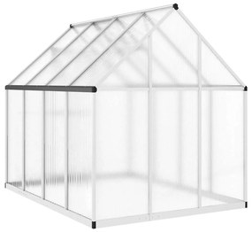ezüstszínű alumínium melegház alapvázzal 224 x 169 x 195 cm