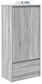 szürke sonoma szerelt fa szekrény fiókkal 55,5x34x119,5 cm