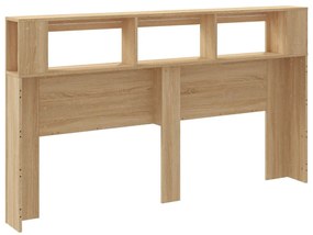 sonoma tölgy színű szerelt fa LED-es fejtámla 180x18,5x103,5 cm