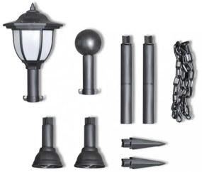 Lánc Kerítés kültéri lámpával 2 LED Lámpa Két Pózna