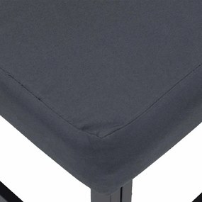 Kerti Kanapé Szett párnával 3 pcs Fekete Alumínium
