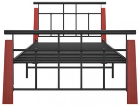 fém és tömör tölgyfa ágykeret 90 x 200 cm