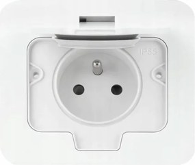 Fehér kültéri hermetikus süllyesztett aljzat IP55 szögletes Orno