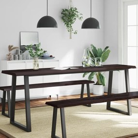 sötétbarna kezelt tömör asztallap 220x40x(2-4) cm