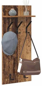 Fali Kabáthorog polcokkal Régi fa 90 x 40 x 10 cm Faanyag