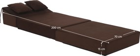 Összecsukható matrac/fotel, 2v1, barna, PELOS