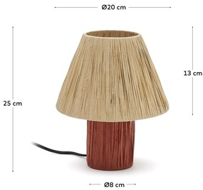 Natúr színű-terrakotta színű asztali lámpa (magasság 25 cm) Pulmi – Kave Home