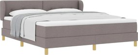 vidaXL Boxrugós ágy matracmal fejtámlával Tópszínű 180 x 200 cm szövet
