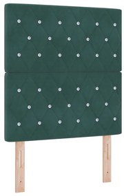 Boxspring Ágy Matrac Kétszemélyes Zöld 80x200 cm Bársony