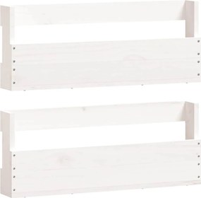 vidaXL 2 db fehér tömör fenyőfa fali cipőtartó 59 x 9 x 23 cm