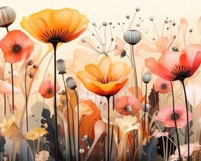 Poszter 50x40cm Táncos pipacsok