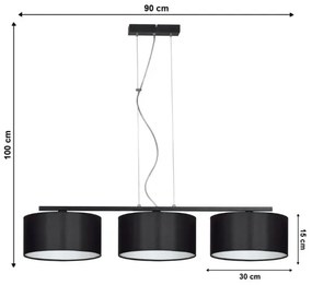 Csillár zsinóron ASTRA 3xE27/60W/230V fekete