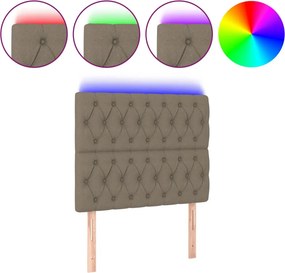 vidaXL tópszínű szövet LED-es fejtámla 90x7x118/128 cm