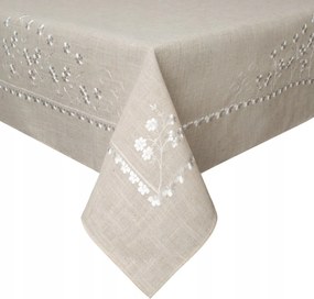 Abrosz dekoratív Adeline 140x260 Eurofirany lenvászon kiegészítő hímzett virágok