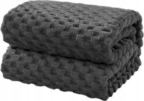 Puha plüss takaró 160x200 mikroszálas Sakktábla Sötétszürke ágytakaró