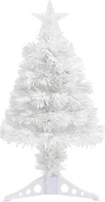 vidaXL fehér száloptikás megvilágított műkarácsonyfa 64 cm