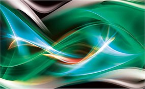 Tapéta Absztrakt hullámok energia perspektíva zöld-kék 300x210+ragasztó