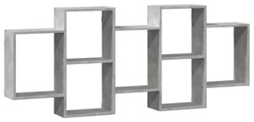 betonszürke szerelt fa fali polc 159 x 18 x 65 cm
