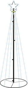 vidaXL kúp alakú karácsonyfa 108 hideg fehér LED-del 70 x 180 cm